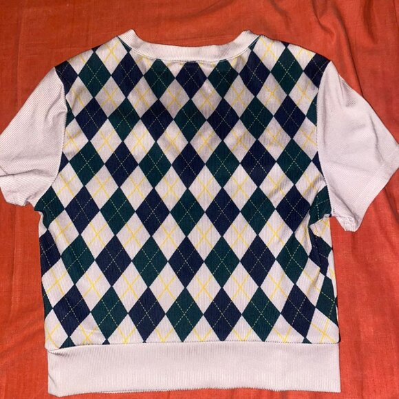 Shein Plaid Vest Crop Top - Picture 2 of 3